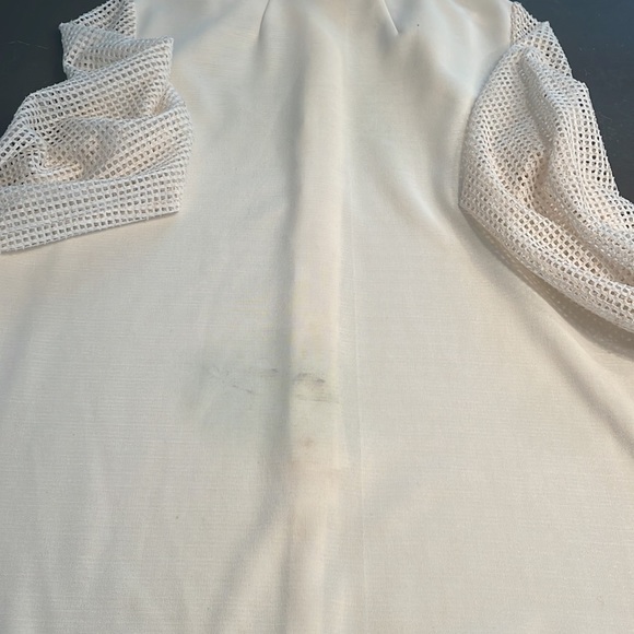 Cute Vintage 70’s Polyester Knit Cream Dress Size Large - Picture 6 of 6